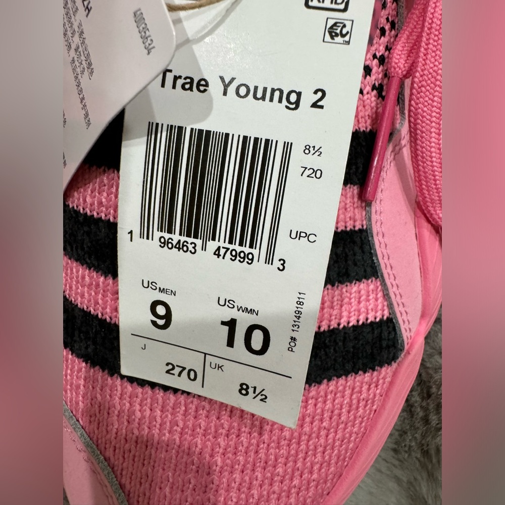 idas Pink Trae Young 2 IE1667 Lace Up Athletic Basketball Sz U.S.10 wmn / 9 men - Picture 6 of 6